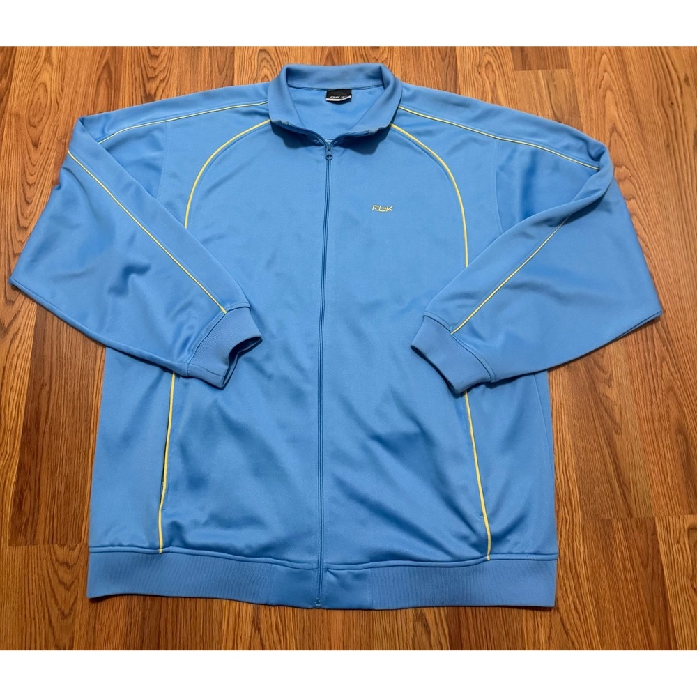Reebok Track Jacket Mens Extra Large Full Zip Athletic Warm Up Blue